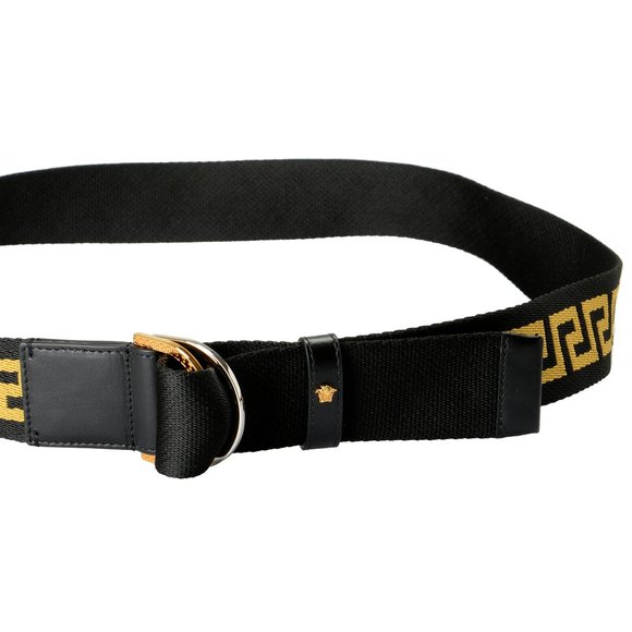 Versace Leather Trimmed Greeca Print Belt main image 4